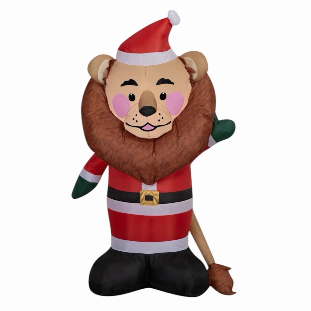 Holiday Time 4 Ft Christmas Lion In Santa Suit Airblown Inflatable LED NEW
